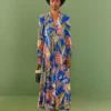 Farm Rio Blue Macaw Flight Maxi Dress