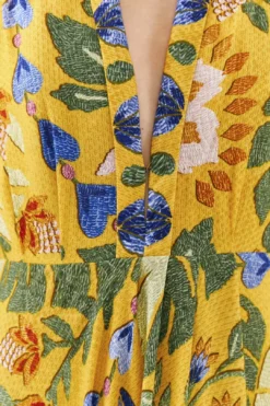 Farm Rio Yellow Summer Garden Maxi Dress -Outer Aura 306212 04