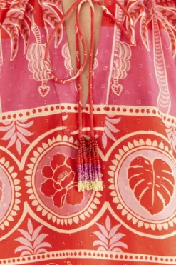 Farm Rio Red Summer Sunrise Blouse -Outer Aura 306223 06