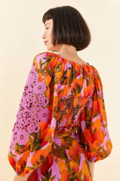 Farm Rio Lilac Mango Macaws Blouse 8 Farm Rio Lilac Mango Macaws Blouse -Outer Aura 306230 03