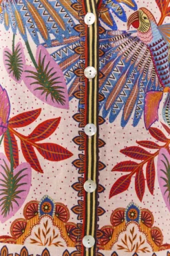 Farm Rio Pink Macaw Scarf Shirt -Outer Aura 306246 04