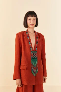 Farm Rio Brown Blazer