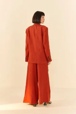 Farm Rio Brown Blazer -Outer Aura 306283 04