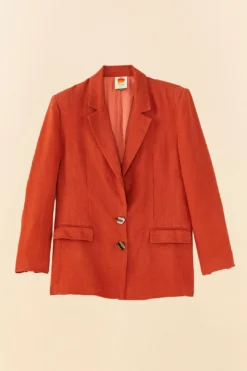 Farm Rio Brown Blazer -Outer Aura 306283 06
