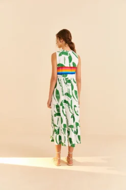 Farm Rio Off-White Rainbow Toucans Organic Cotton Maxi Dress -Outer Aura 306321 04 scaled