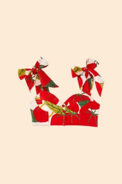 Farm Rio Tomato Tie Strap Crop Top -Outer Aura 306341 06