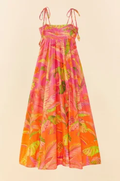 Farm Rio Orange Ombre Forest Maxi Dress -Outer Aura 306376 06