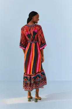 Macaw Show Maxi Dress -Outer Aura 306389 04