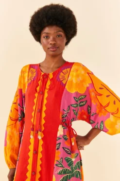 Farm Rio Sunset Patchwork Maxi Dress 8 Farm Rio Sunset Patchwork Maxi Dress -Outer Aura 306645 02