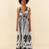 Black Macaw Elegance Maxi Dress
