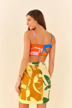 Farm Rio Mixed Rainbow Toucans Crop Top 9 Farm Rio Mixed Rainbow Toucans Crop Top -Outer Aura 306649 04