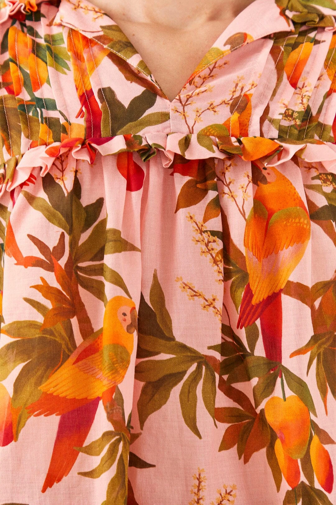 Farm Rio Pink Mango Trees Blouse 5 Farm Rio Pink Mango Trees Blouse - Image 5