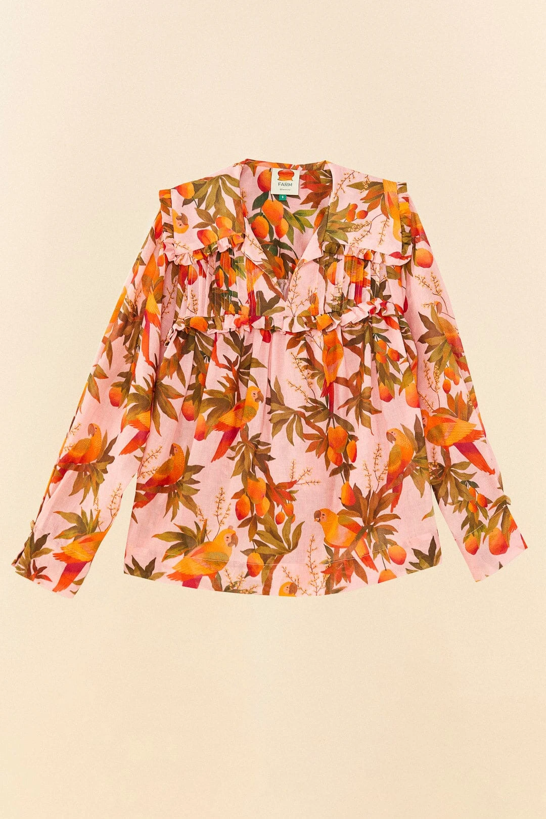 Farm Rio Pink Mango Trees Blouse 6 Farm Rio Pink Mango Trees Blouse - Image 6