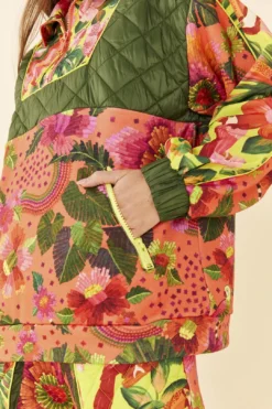 Farm Rio Orange Blooming Garden Sweatshirt -Outer Aura 306672 03