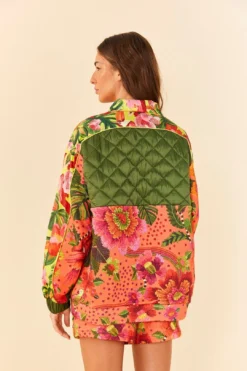 Farm Rio Orange Blooming Garden Sweatshirt -Outer Aura 306672 04