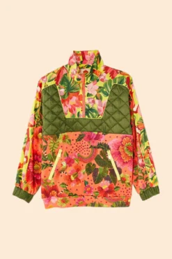 Farm Rio Orange Blooming Garden Sweatshirt -Outer Aura 306672 06