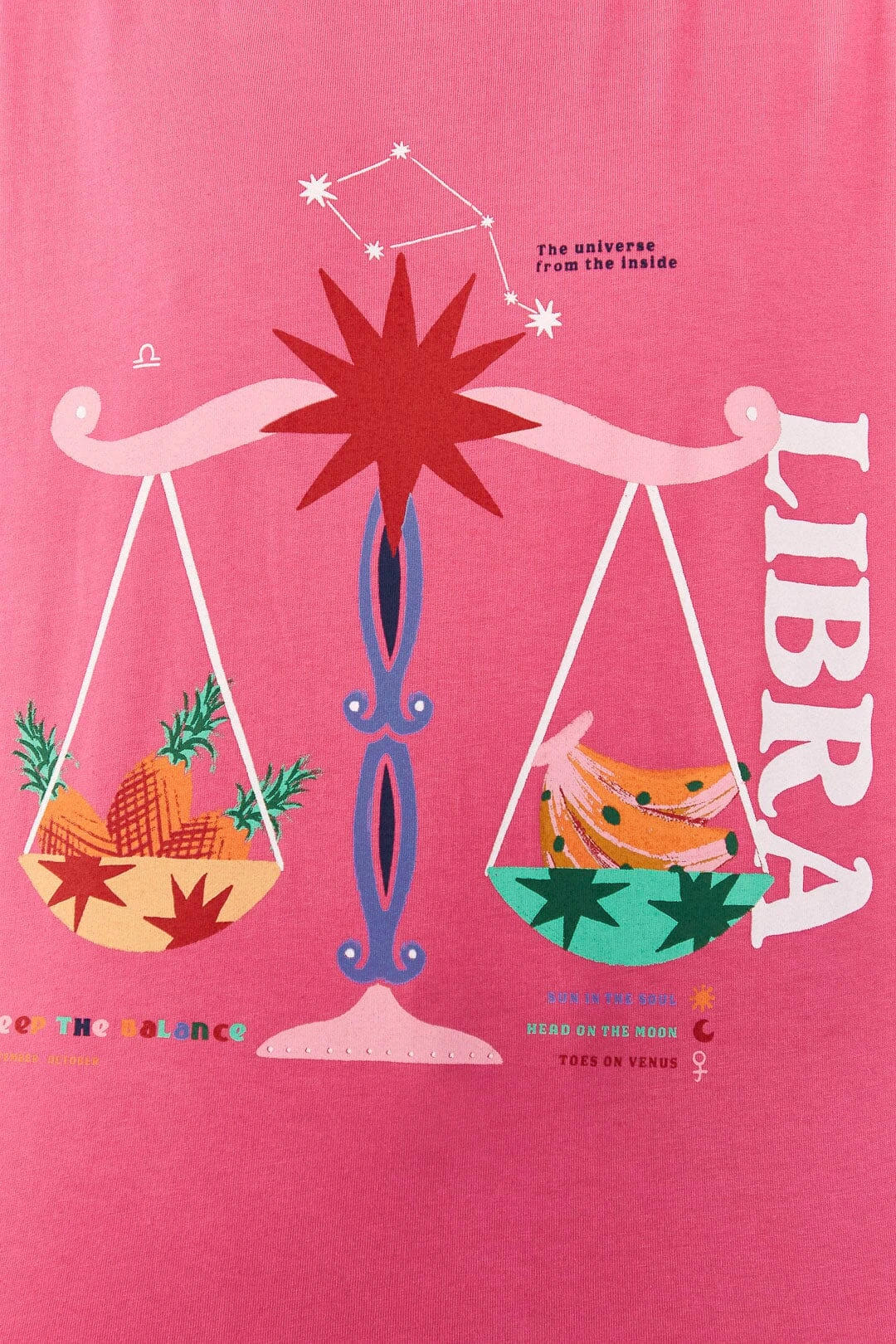 Farm Rio Libra Zodiac Organic Cotton T-Shirt 4 Farm Rio Libra Zodiac Organic Cotton T-Shirt - Image 4