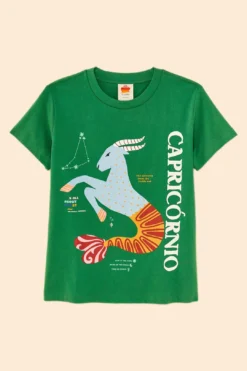 Farm Rio Capricorn Zodiac Organic Cotton T-Shirt -Outer Aura 306698 06