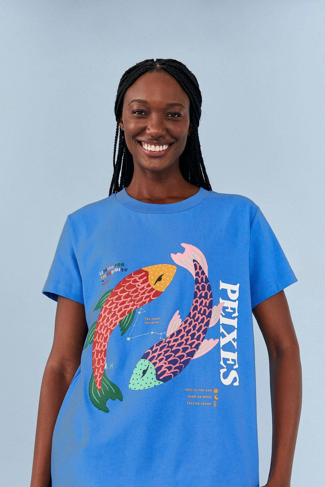 Farm Rio Pisces Zodiac Organic Cotton T-Shirt 1 Farm Rio Pisces Zodiac Organic Cotton T-Shirt