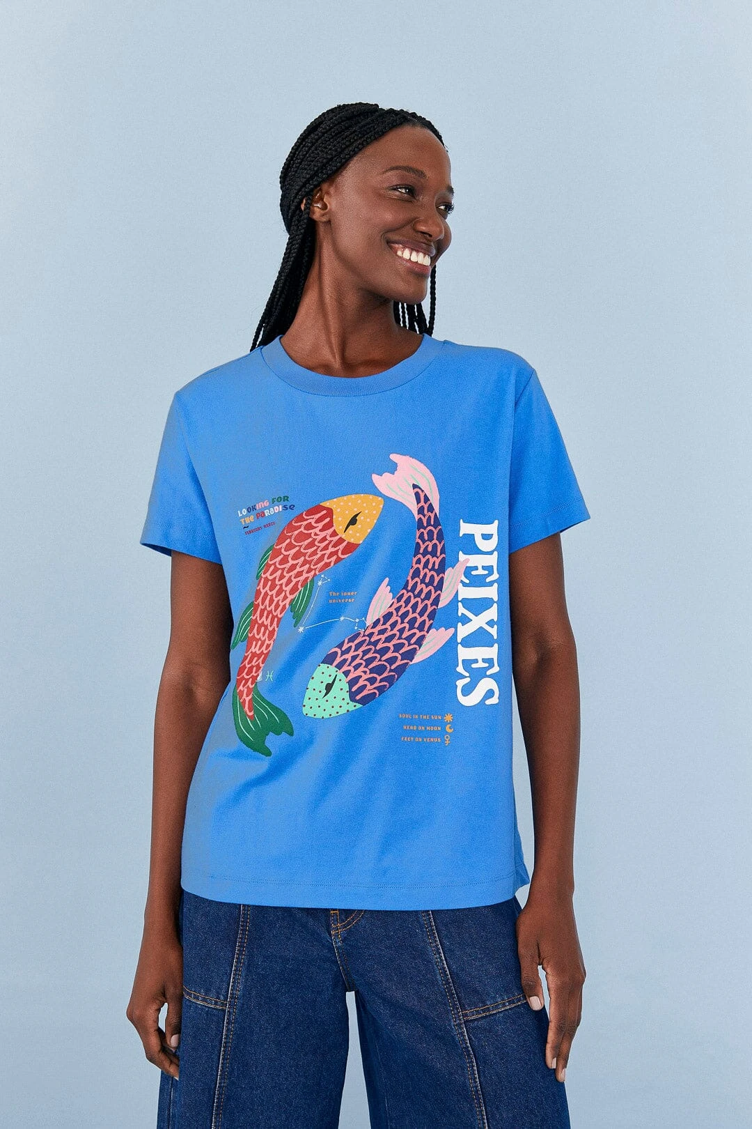 Farm Rio Pisces Zodiac Organic Cotton T-Shirt 2 Farm Rio Pisces Zodiac Organic Cotton T-Shirt - Image 2