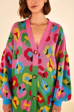 Farm Rio Mixed Fun Leopards Cardigan -Outer Aura 306730 03