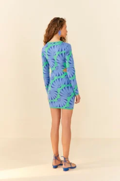 Farm Rio Green Copacabana Mini Knit Dress -Outer Aura 306745 04