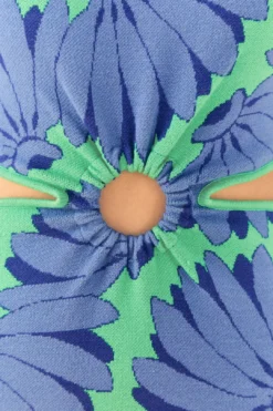 Farm Rio Green Copacabana Mini Knit Dress -Outer Aura 306745 05