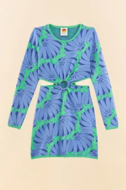 Farm Rio Green Copacabana Mini Knit Dress -Outer Aura 306745 06