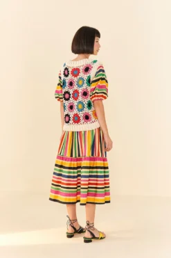 Farm Rio Multi Circles Crochet Vest -Outer Aura 306752 03