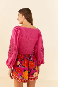 Farm Rio Pink Lace Blouse -Outer Aura 306900 04