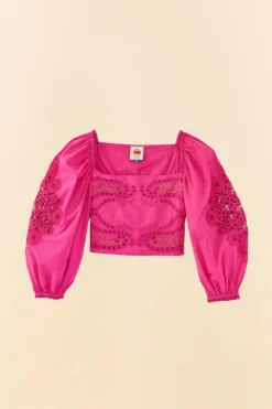 Farm Rio Pink Lace Blouse -Outer Aura 306900 06