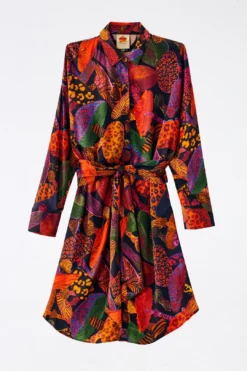 Farm Rio Leopard Mushroom Lenzing™ Ecovero™ Viscose Shirtdress -Outer Aura 308266 06