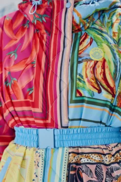 Farm Rio Mixed Scarves Ski Puffer Jacket -Outer Aura 308309 07 scaled