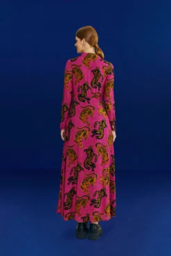 Farm Rio Pink Wild Leopards Maxi Dress -Outer Aura 308345 04