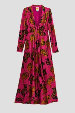 Farm Rio Pink Wild Leopards Maxi Dress -Outer Aura 308345 06