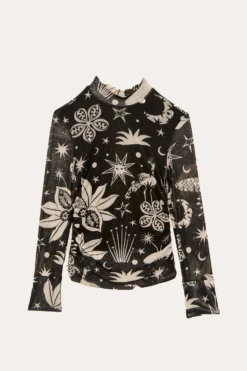 Black & White Cerrado Sky Tulle Blouse -Outer Aura 308525 05 scaled