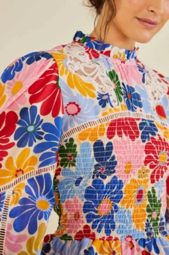 Farm Rio Sand Sunny Daisies Blouse -Outer Aura 309082 03