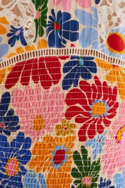 Farm Rio Sand Sunny Daisies Blouse -Outer Aura 309082 06