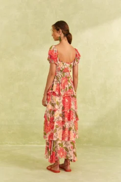 Farm Rio Pink Blooming Floral Maxi Dress -Outer Aura 309161 04