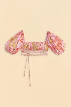 Farm Rio Pink Mixed Lobsters Top -Outer Aura 309201 06