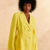Farm Rio Bright Yellow Blazer