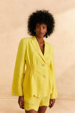 Farm Rio Bright Yellow Blazer