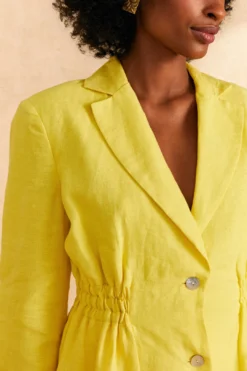Farm Rio Bright Yellow Blazer -Outer Aura 309211 03