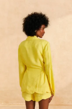Farm Rio Bright Yellow Blazer -Outer Aura 309211 04