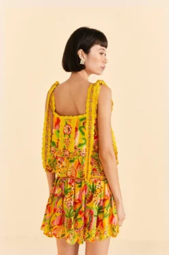 Farm Rio Yellow Fruits Paradise Blouse -Outer Aura 309219 04