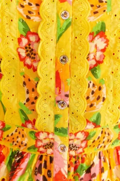 Farm Rio Yellow Fruits Paradise Blouse -Outer Aura 309219 05