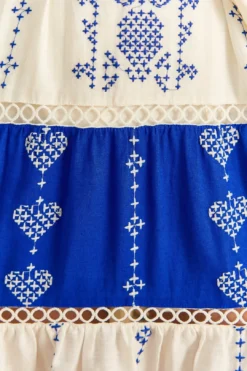 Farm Rio Navy Blue Embroidered Jungle Scarf Maxi Dress 9 Farm Rio Navy Blue Embroidered Jungle Scarf Maxi Dress -Outer Aura 309237 04