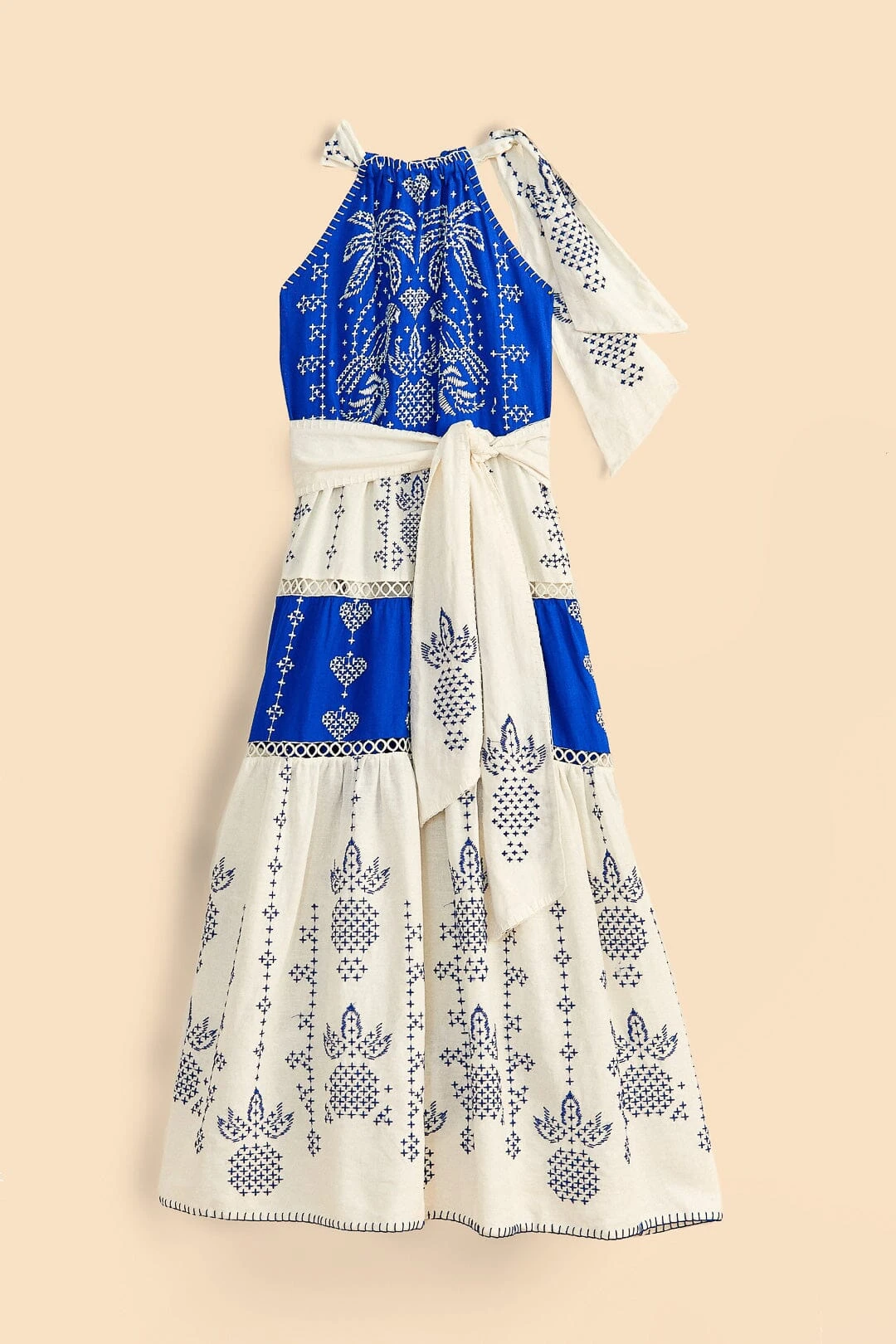 Farm Rio Navy Blue Embroidered Jungle Scarf Maxi Dress 4 Farm Rio Navy Blue Embroidered Jungle Scarf Maxi Dress - Image 4