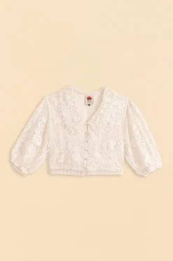 Farm Rio Off-White Guipure Collar Blouse -Outer Aura 309240 06