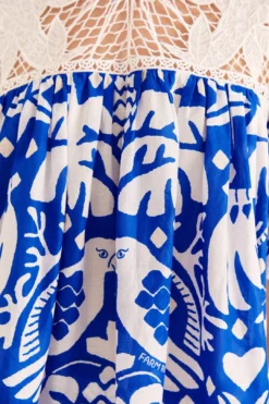 Farm Rio Navy Blue Jungle Scarf Blouse -Outer Aura 309249 05